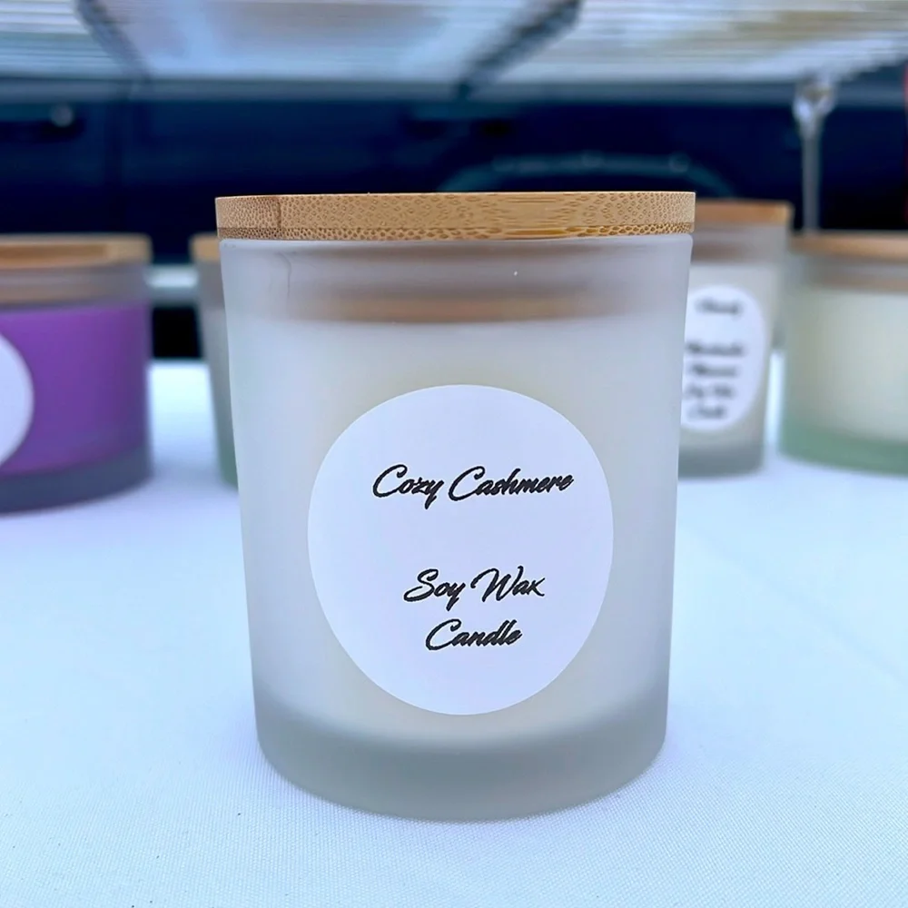 DolledUp Candles- 9oz Cozy Cashmere Scented Organic Soy Wax Candle - Picture 1 of 1